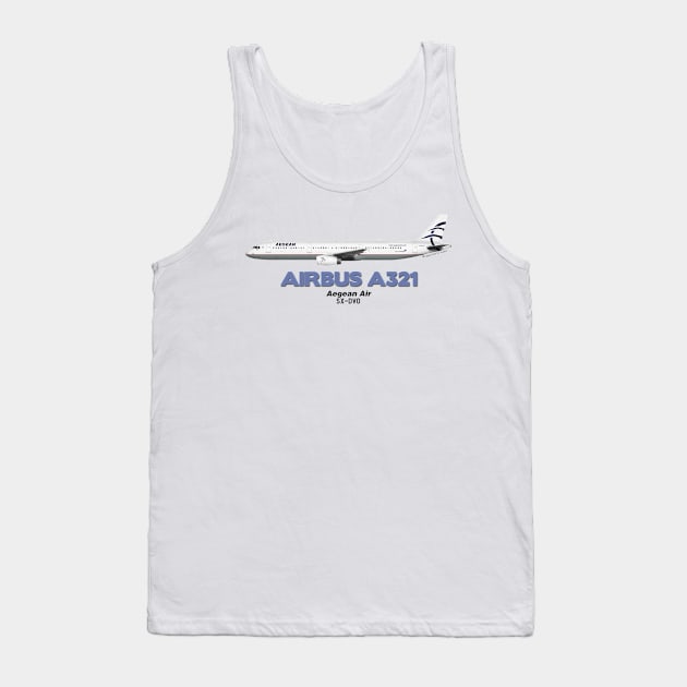 Airbus A321 - Aegean Air Tank Top by TheArtofFlying